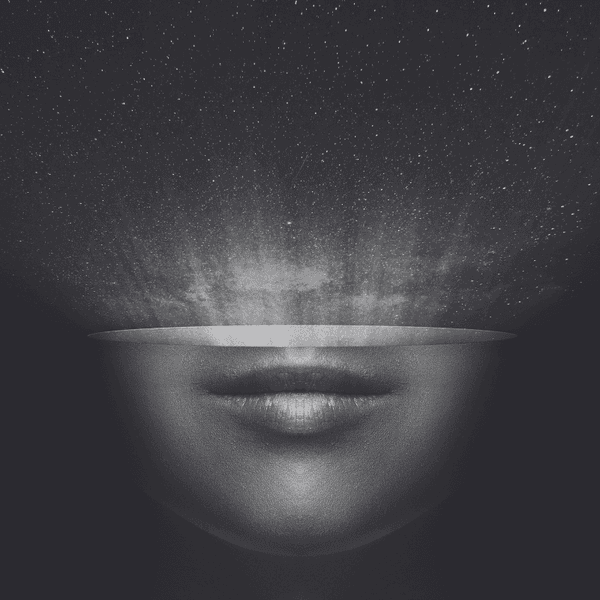 Artistic portrait with face partially covered